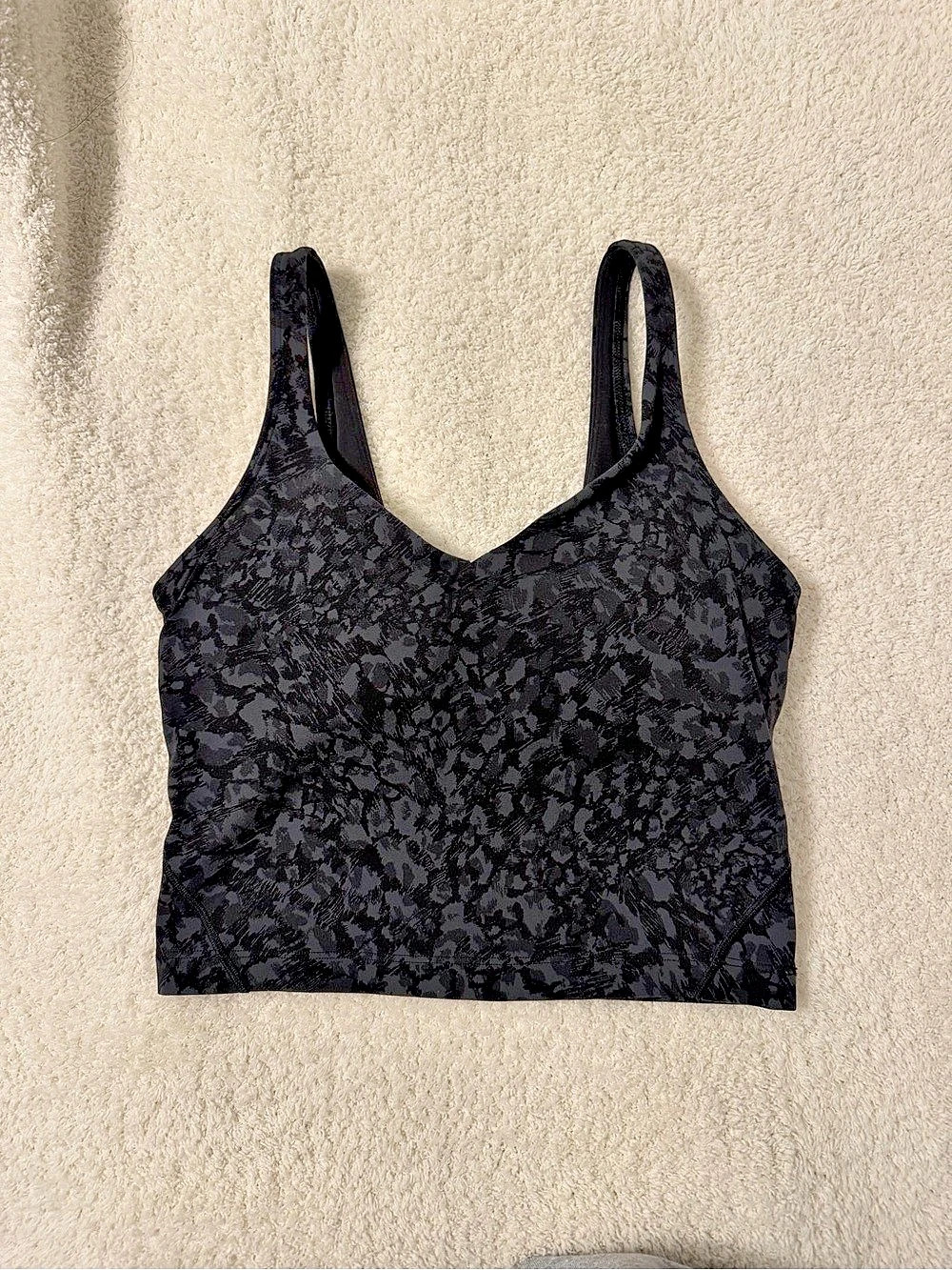 lululemon Align Tank Top Black Animal Print Size 4